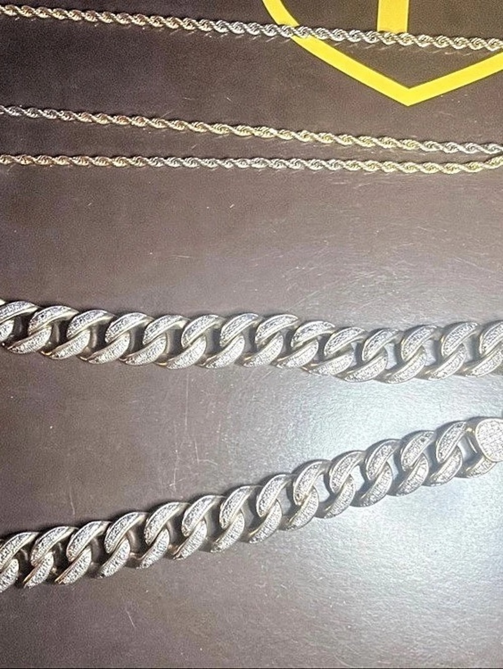 14K Gold Chain Bundle - Cuban Link 22in + 3 Rope Chains + 2 Hamsa Pendants